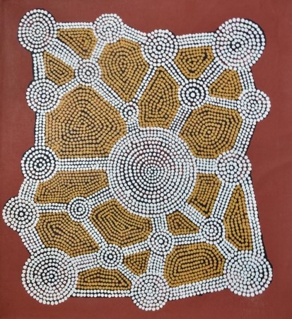 Matthew Tjapangati, Untitled, 2022 61x55cm © Papunya Tula Artists